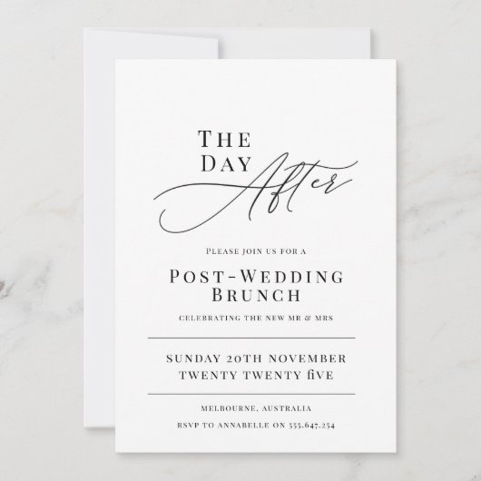 Day After Wedding Brunch Invitation (Devant)