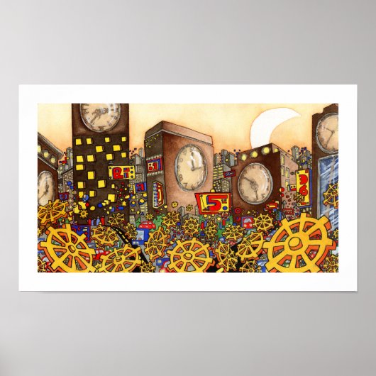 Day Clock - Clocklands - 18 x 11 Poster (Voorkant)