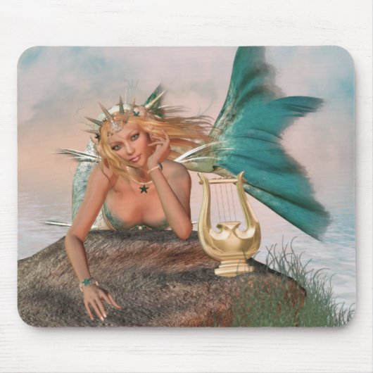 Day Dreaming Mermaid Mousepad Muismat (Voorkant)