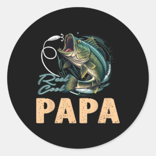 Day Funny Fisherman Reel Cool Papa Gevist Lover Ronde Sticker