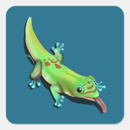 Day Gecko – het claimen van territorium Vierkante Sticker