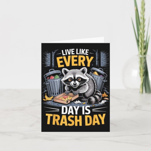 Day Is Trash Day Raccoon Lover Trashed Racoon Anim Kaart (Voorkant)