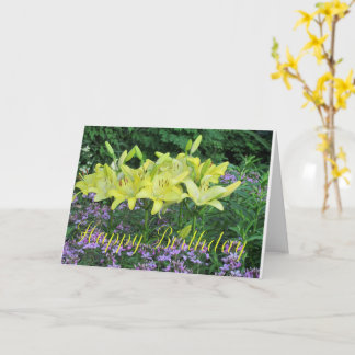 Day Lilies Birthday Greeting Card Kaart