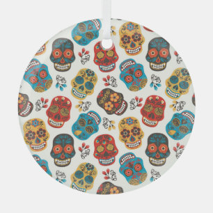 Day of Dead, naadloos patroon. Glas Ornament
