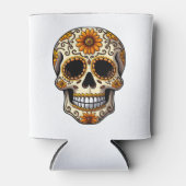 Day Of Dead Sugar Skull Floral Skeleton Head Bone Blikjeskoeler (Voorkant)