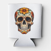 Day Of Dead Sugar Skull Floral Skeleton Head Bone  Blikjeskoeler (Voorkant)