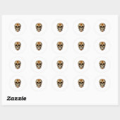 Day Of Dead Sugar Skull Floral Skeleton Head Bone Ronde Sticker (Vel)