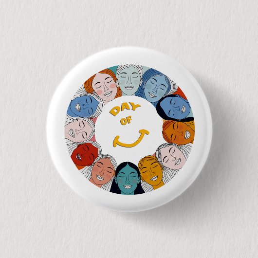 Day of Happiness  Ronde Button 3,2 Cm (Voorkant)