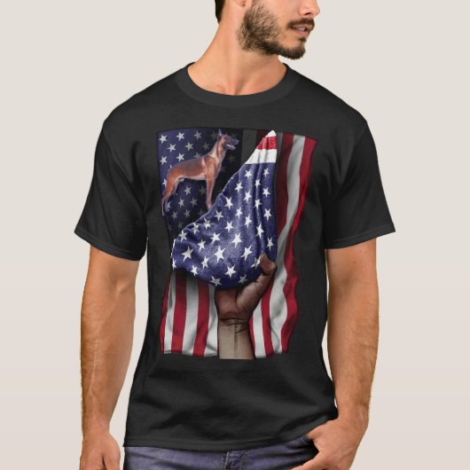 Day Of Independence US Flag Belgian Malinois T-shirt (Voorkant)