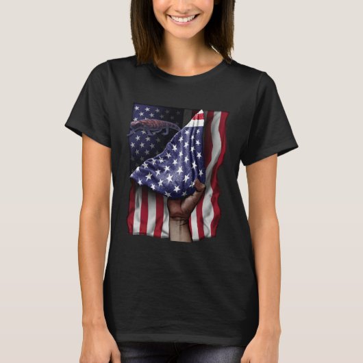 Day Of Independence US Flag Gila Monster T-shirt (Voorkant)