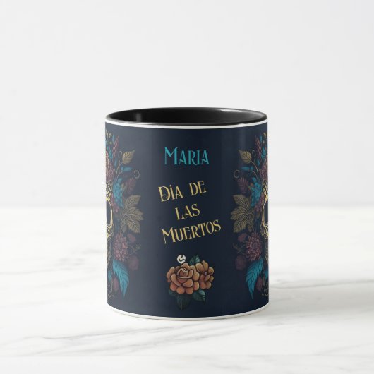 Day of the Dead Naam toevoegen Skull Black Inside Mok (Midden)