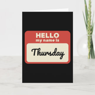 Day of the week name tag. Thursday. Kaart