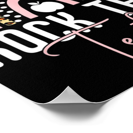 Day Rock De Test Leraar Rainbow Leopard Student Poster (Hoek)