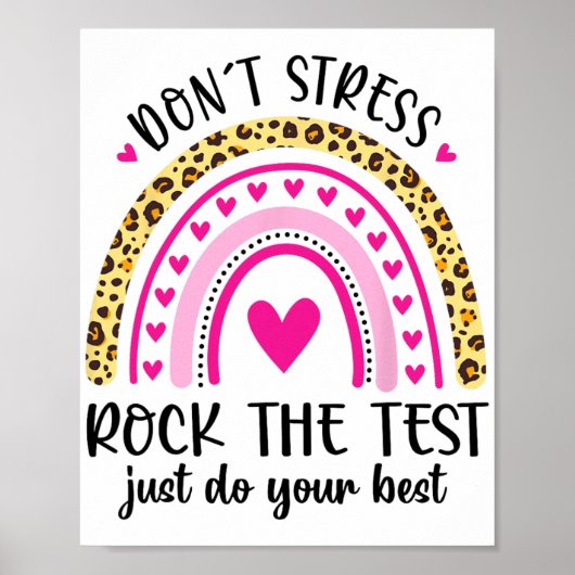 Day Rock The Test Teacher Testing Day Rainbow Teac Poster (Voorkant)