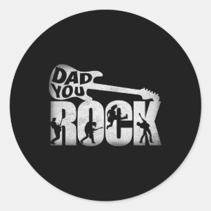 Day Shirt Funny Dad You Rock Gitaar Adults Ronde Sticker