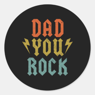 Day Shirt Funny Dad You Rock Gitaar Adults Ronde Sticker