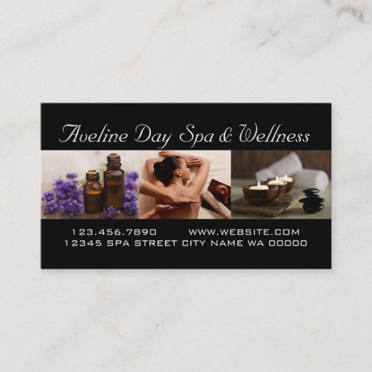 Day Spa Massage Therapist Wellness Visitekaartje (Voorkant)