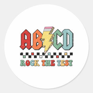 Day Teacher Student Motivatie Retro Rock The Te Ronde Sticker