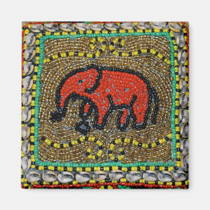 Dayak Elephant Native Tribal Kunst Magneet