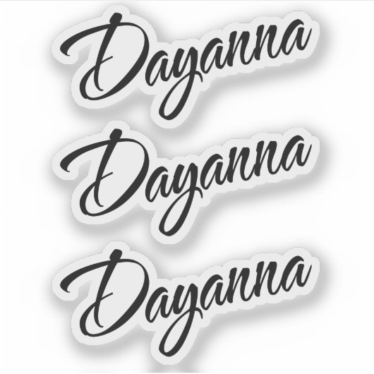 Dayanna name x3 vinyl sticker (Voorkant)