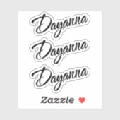 Dayanna name x3 vinyl sticker (Vel)