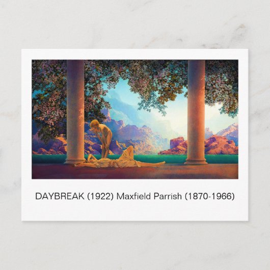 DAYBREAK Maxfield Parrish 1922 ... 2025 Briefkaart (Voorkant)