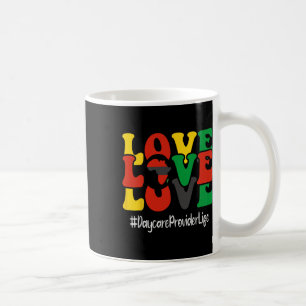 Daycare Provider Love Groovy Vrouwen Zwart Geschie Koffiemok