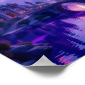 Daydream Fantasy Castle met Drawbridge Poster (Hoek)