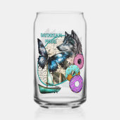 Daydream Mode - Wolf Butterfly Donuts Boot Blikvorm Glas (Achterkant)