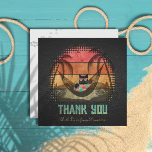 Daydreaming Cool Cat's Tropical Escape Bedankkaart