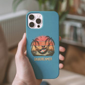 Daydreaming Cool Cat's Tropical Escape Case-Mate iPhone Case