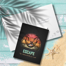 Daydreaming Cool Cat's Tropical Escape Feestdagen Kaart