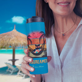 Daydreaming Cool Cat's Tropical Escape Thermosbeker