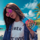 Daydreaming Cool Cat's Tropical Escape Thermosbeker