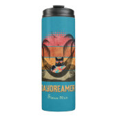 Daydreaming Cool Cat's Tropical Escape Thermosbeker (Voorkant)