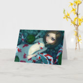"Daydreaming Koi Mermaid" Greeting Card Kaart (Gele Bloem)