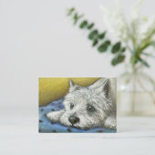 Daydreaming Westie ACEO prints Visitekaartje (Staand voorkant)