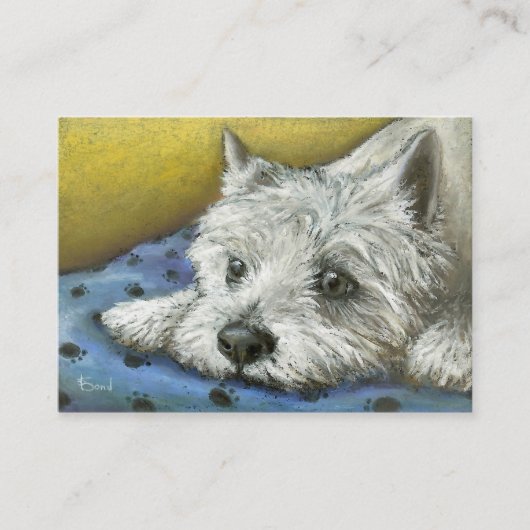Daydreaming Westie ACEO prints Visitekaartje (Voorkant)