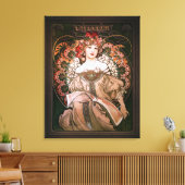 Daydroom c1896 van Alphonse Mucha Canvas Afdruk (Insitu (Woonkamer))