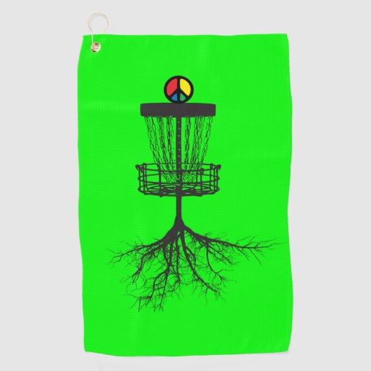 Dayglo Green Peace Basket Golfhanddoek (Voorkant)