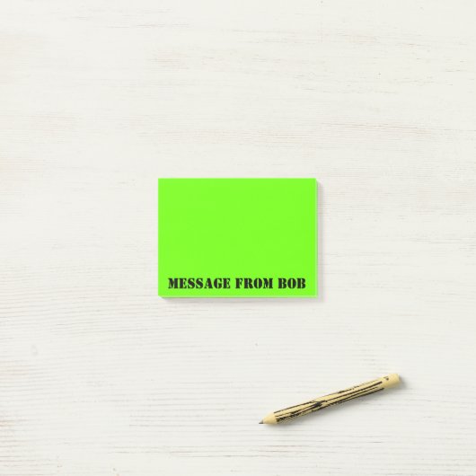 Dayglow Green Message Post-it® Notes (Op bureau)