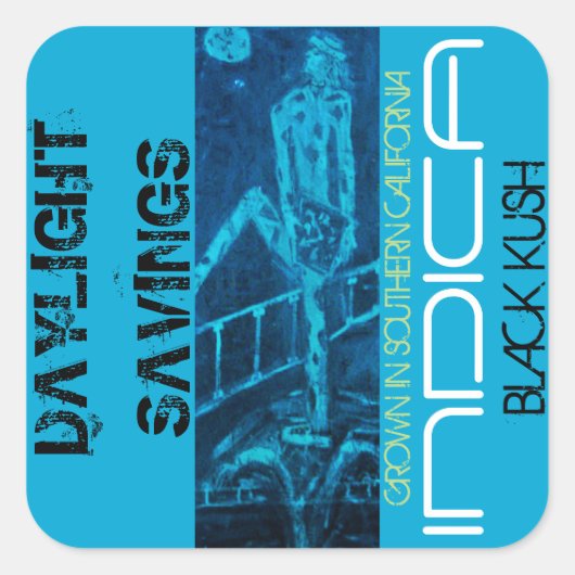 DAYLIGHT SAVINGS INDICA VIERKANTE STICKER (Voorkant)