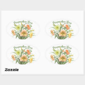 Daylily Bouquet , gepersonaliseerd Ovale Sticker (Vel)