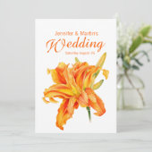 Daylily Hemerocallis faire-part de mariage florale (Debout devant)