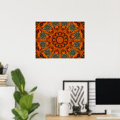 Daylily Oranje Mandala Poster (Thuiskantoor)