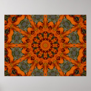 Daylily Oranje Mandala Poster