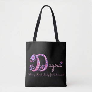 Dayna-naam en betekenis monogram zak draagtas