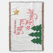 Days Be Merry Bright Red Calligraphy Sterrenbomen Deken (Voorkant Verticaal)
