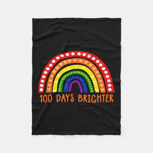 Days Brighter Fun Teacher 100ste schooldag Fleece Deken (Voorkant)