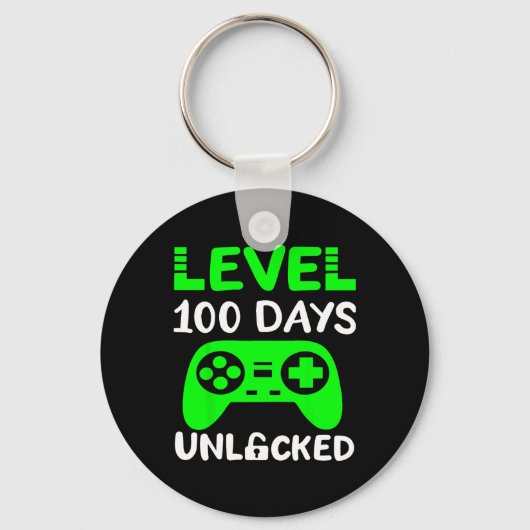 Days of School Gamer Level 100 ontgrendeld Sleutelhanger (Voorkant)